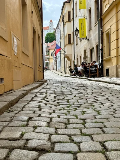 Cobbled Street in Bratislava, Slovakia